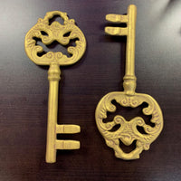 Small Gold Keys Set of 2 Over Sized Statues - LM Treasures 