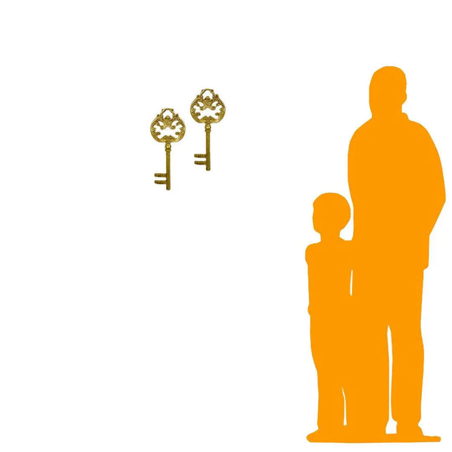 Small Gold Keys Set of 2 Over Sized Statues LM Treasures - H