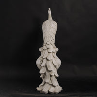 Peacock on Urn Stone Finish Statue