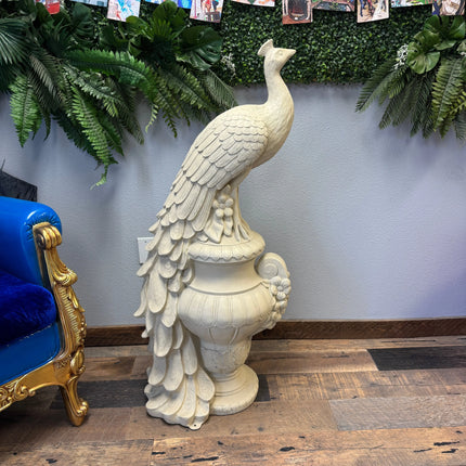 Peacock on Urn Stone Finish Statue LM Treasures - H