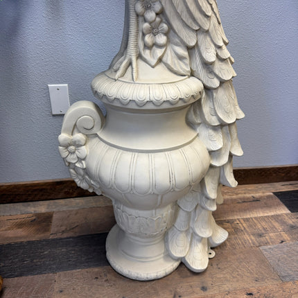 Peacock on Urn Stone Finish Statue LM Treasures - H