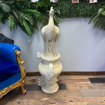 Peacock on Urn Stone Finish Statue LM Treasures - H