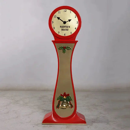 Santa's Back Clock Statue LM Treasures - H