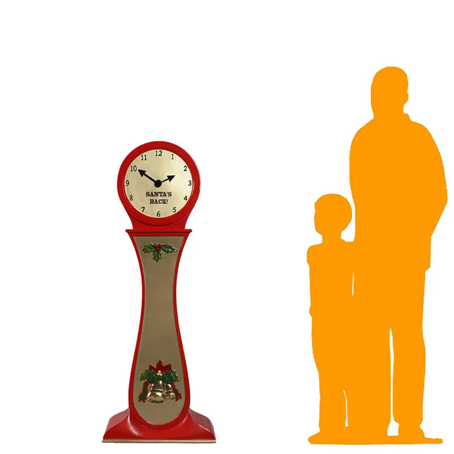 Santa's Back Clock Statue LM Treasures - H