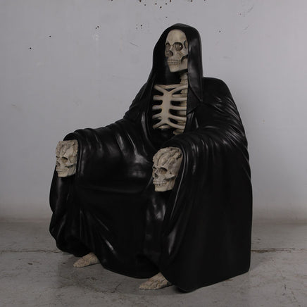 Skeleton Reaper Throne Life Size Chair Statue - LM Treasures 