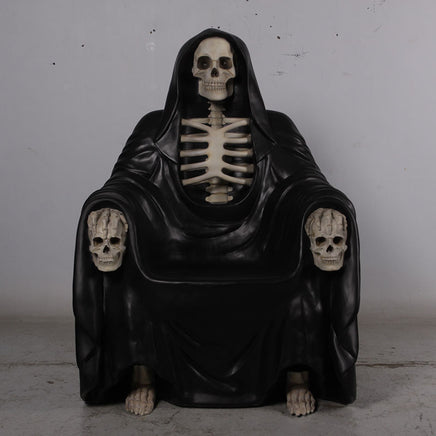 Skeleton Reaper Throne Life Size Chair Statue - LM Treasures 