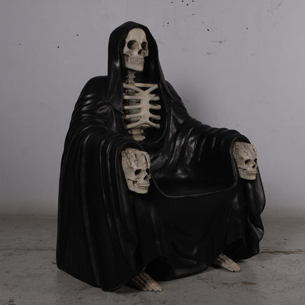 Skeleton Reaper Throne Life Size Chair Statue - LM Treasures 