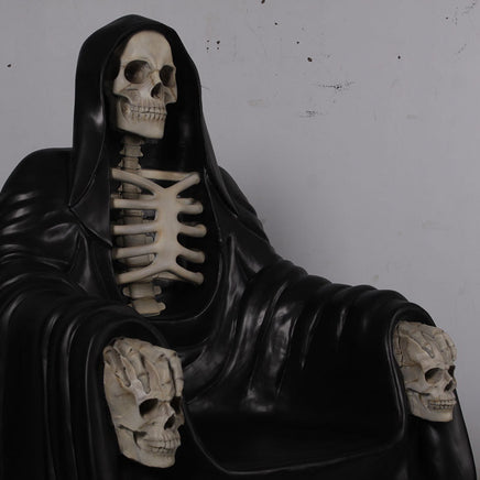 Skeleton Reaper Throne Life Size Chair Statue - LM Treasures 