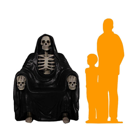 Skeleton Reaper Throne Life Size Chair Statue - LM Treasures 