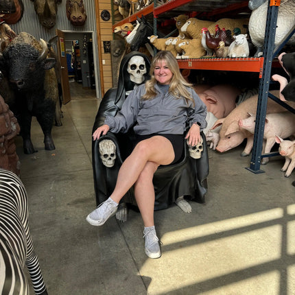 Skeleton Reaper Throne Life Size Chair Statue LM Treasures - H