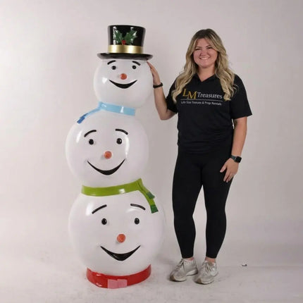 Stacked Snowman Heads Statue LM Treasures - H