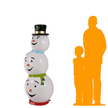 Stacked Snowman Heads Statue LM Treasures - H