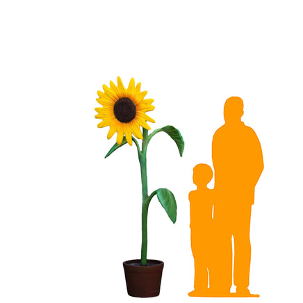 Large Sunflower In Pot Over Sized Flower Statue - LM Treasures 