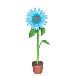 Large Blue Sunflower In Pot Flower Statue - LM Treasures 