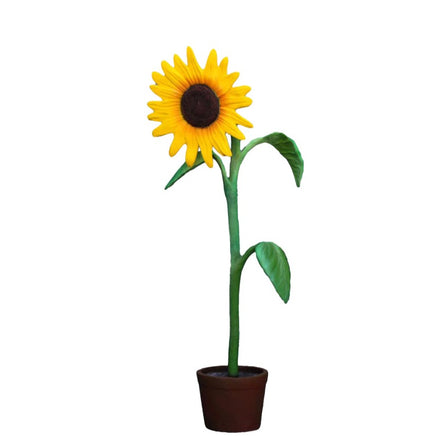 Large Sunflower In Pot Flower Statue - LM Treasures 