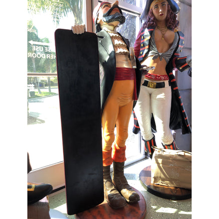 Pirate Holding Menu Board Life Size Statue - LM Treasures 