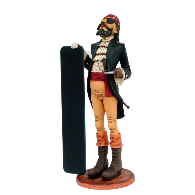 Pirate Holding Menu Board Life Size Statue - LM Treasures 