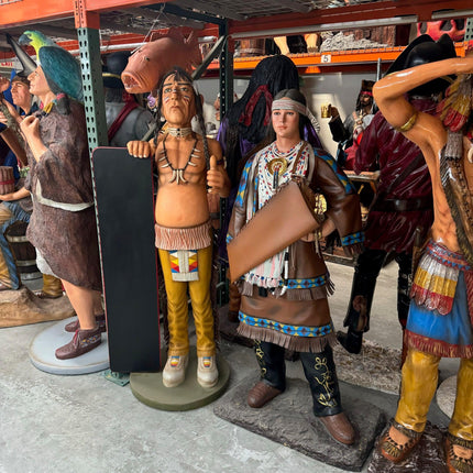 Indian With Menu Life Size Statue - LM Treasures 