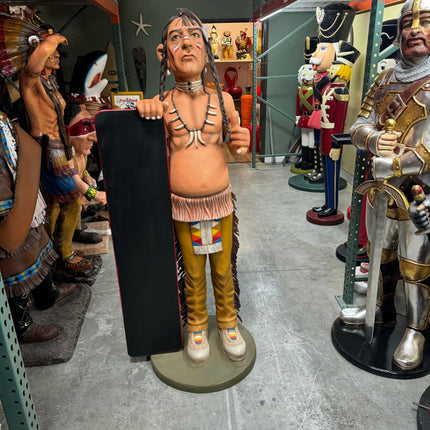 Indian With Menu Life Size Statue - LM Treasures 