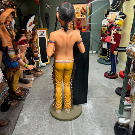 Indian With Menu Life Size Statue - LM Treasures 