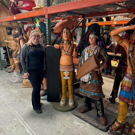 Indian With Menu Life Size Statue - LM Treasures 