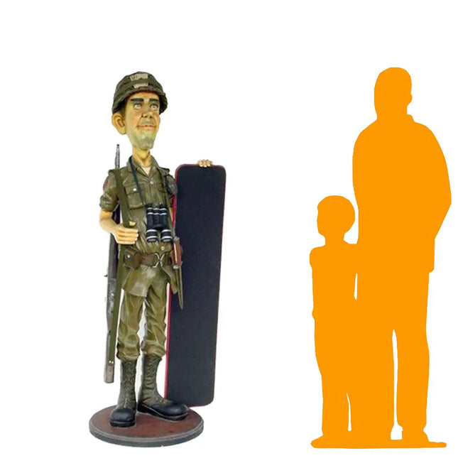 Soldier with Menu Board Life Size Statue LM Treasures - A
