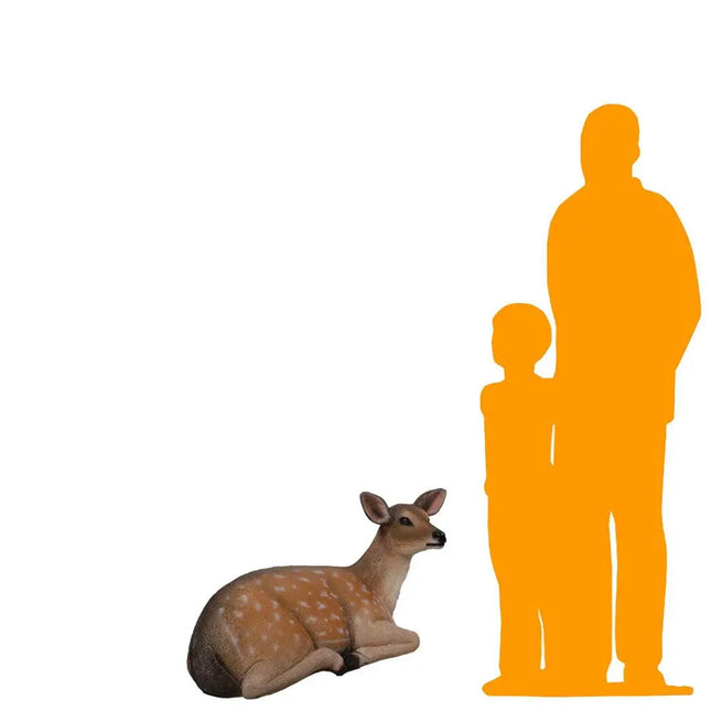 Laying Fawn Deer Life Size Statue LM Treasures - H