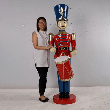 Red Toy Soldier Drummer Life Size Christmas Statue