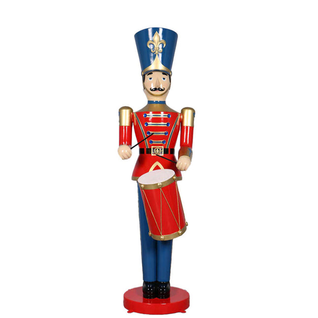Red Toy Soldier Drummer Life Size Christmas Statue - LM Treasures 