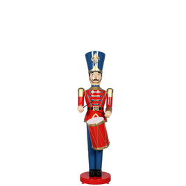 Red Toy Soldier Drummer Life Size Christmas Statue - LM Treasures 