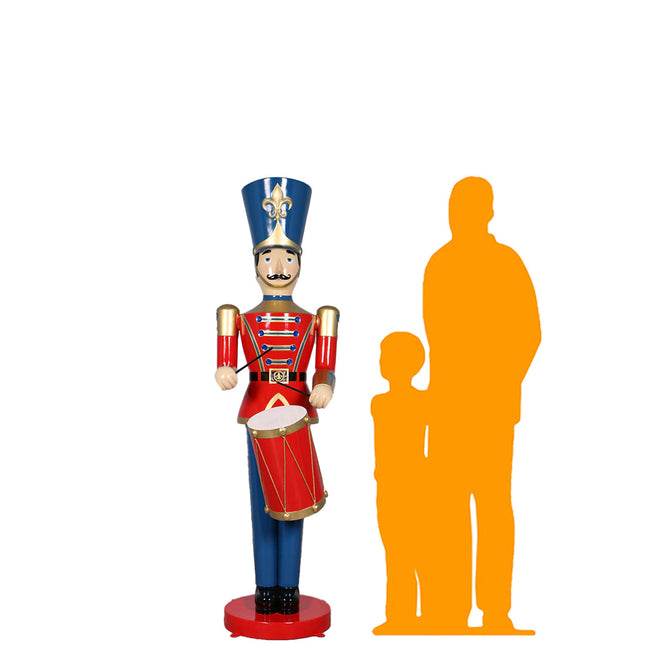 Red Toy Soldier Drummer Life Size Christmas Statue - LM Treasures 