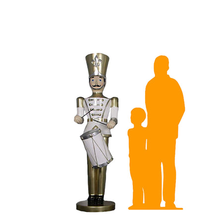 Gold Toy Soldier Drummer Life Size Christmas Statue - LM Treasures 