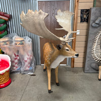 Buck Fallow Deer Life Size Statue
