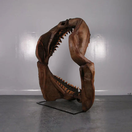 Large Megalodon Shark Jaw Photo Op Statue LM Treasures - H