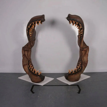 Large Megalodon Shark Jaw Photo Op Statue LM Treasures - H