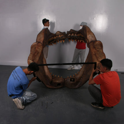 Large Megalodon Shark Jaw Photo Op Statue LM Treasures - H
