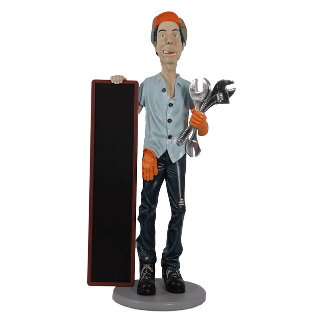 Mechanic Life Size Statue With Board LM Treasures - H