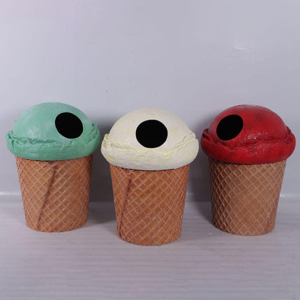 Mint Green Ice Cream Trash Can Over Sized Statue