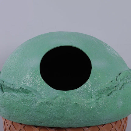 Mint Green Ice Cream Trash Can Over Sized Statue