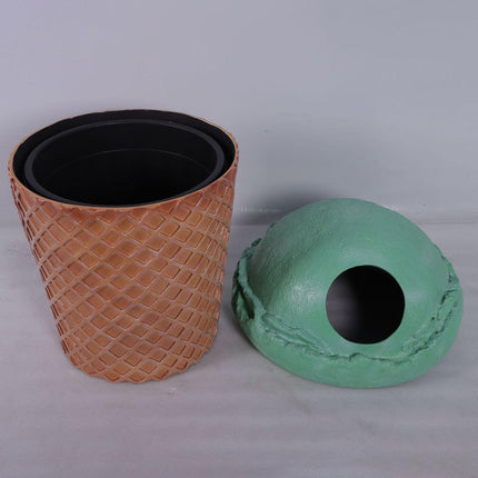 Mint Green Ice Cream Trash Can Over Sized Statue