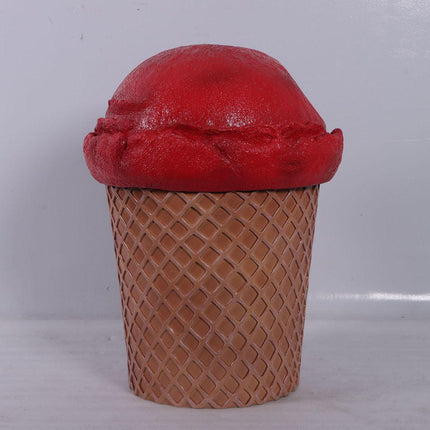 Strawberry Ice Cream Trash Can Over Sized Statue