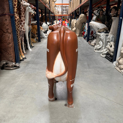 Cow with Beef Cuts Diagram Life Size Statue