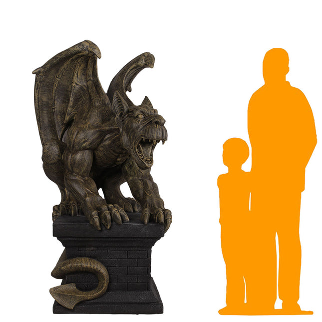 Gargoyle on Plinth Life Size Statue