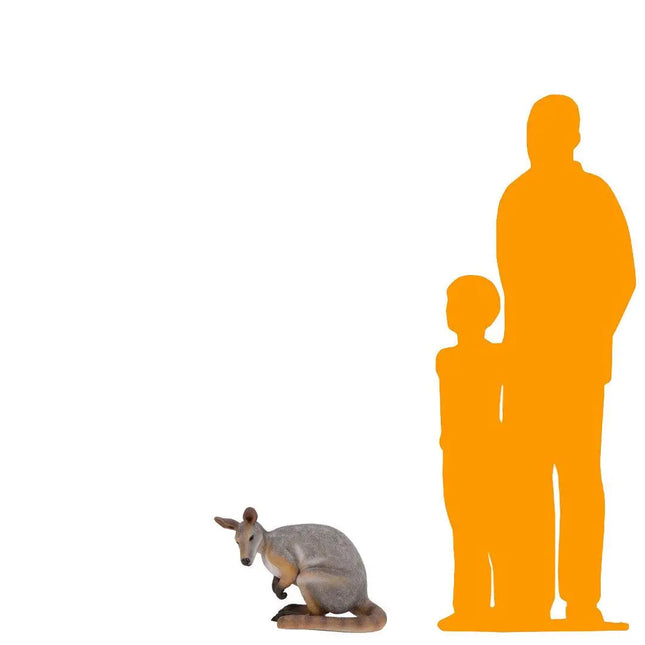 Wallaby Kangaroo Crouching Life Size Statue LM Treasures - H