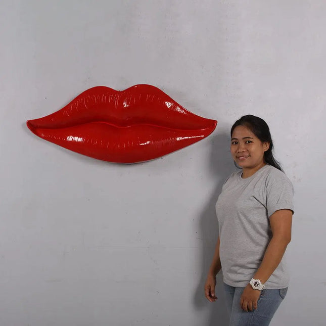 Lips Red Wall Decor Prop Resin Statue LM Treasures - H
