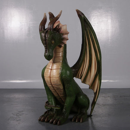 Sitting Small Green Dragon Statue - LM Treasures 