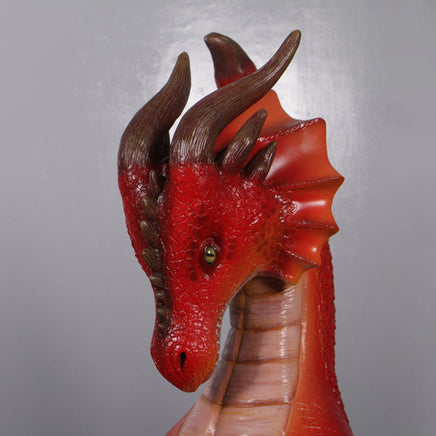 Sitting Small Red Dragon Statue - LM Treasures 