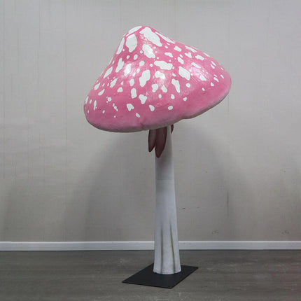 Pink Mushroom Parasol Over Sized Statue