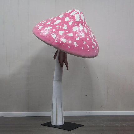Pink Mushroom Parasol Over Sized Statue