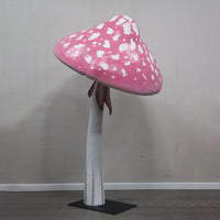 Pink Mushroom Parasol Over Sized Statue